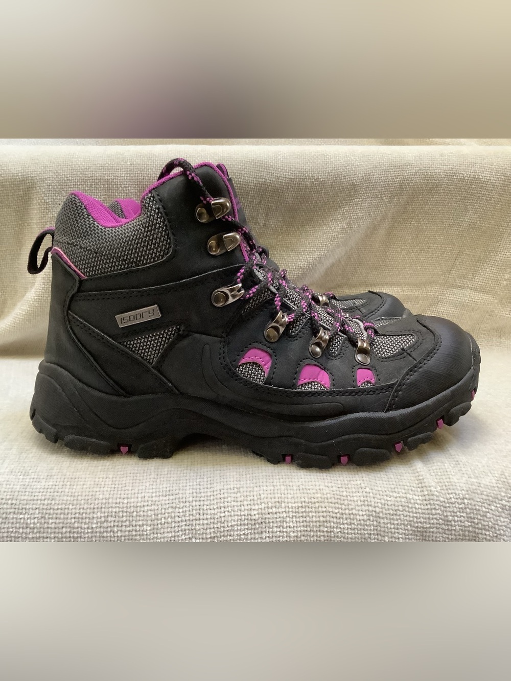 Mountain Warehouse Adventurer Ankle Boots-Black & Purple-Lace Up-Waterproof-9M